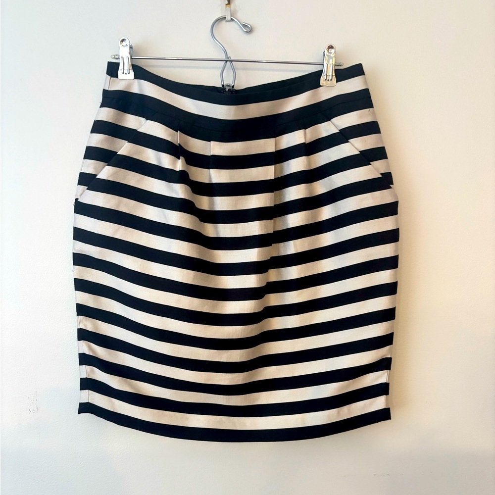 Banana Republic Black and White Striped Skirt